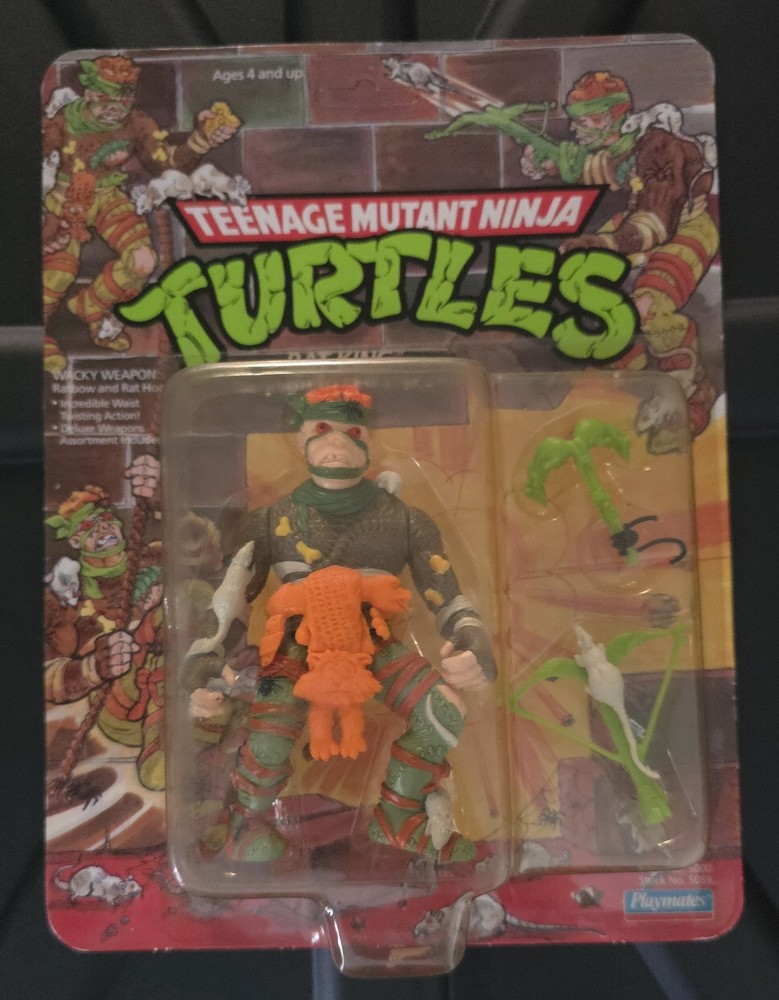 Vintage 1990 Playmates Teenage Mutant Ninja Turtles Rat King – MOC + CASE