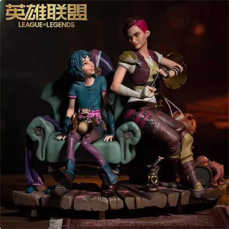 OFFICIAL LOL Arcane League of Legends Vi & Jinx 1/6 Figure Model Statue Toy Gift