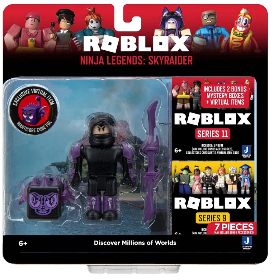 Roblox Action Collection-Ninja Legends: Skyraider + 2 Mystery Figure Bundle! New