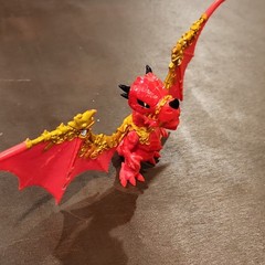 Treasure X Red Gold Black Dragon Fantasy Action Figure Plastic Toy