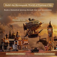 PANTASY Steampunk Airship Model Kit for Adults, Dual-Layer Zeppelin Large