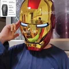 Autoking Iron Man Gold MK5 Helmet Electronic Voice Activated Open&Close Mask New