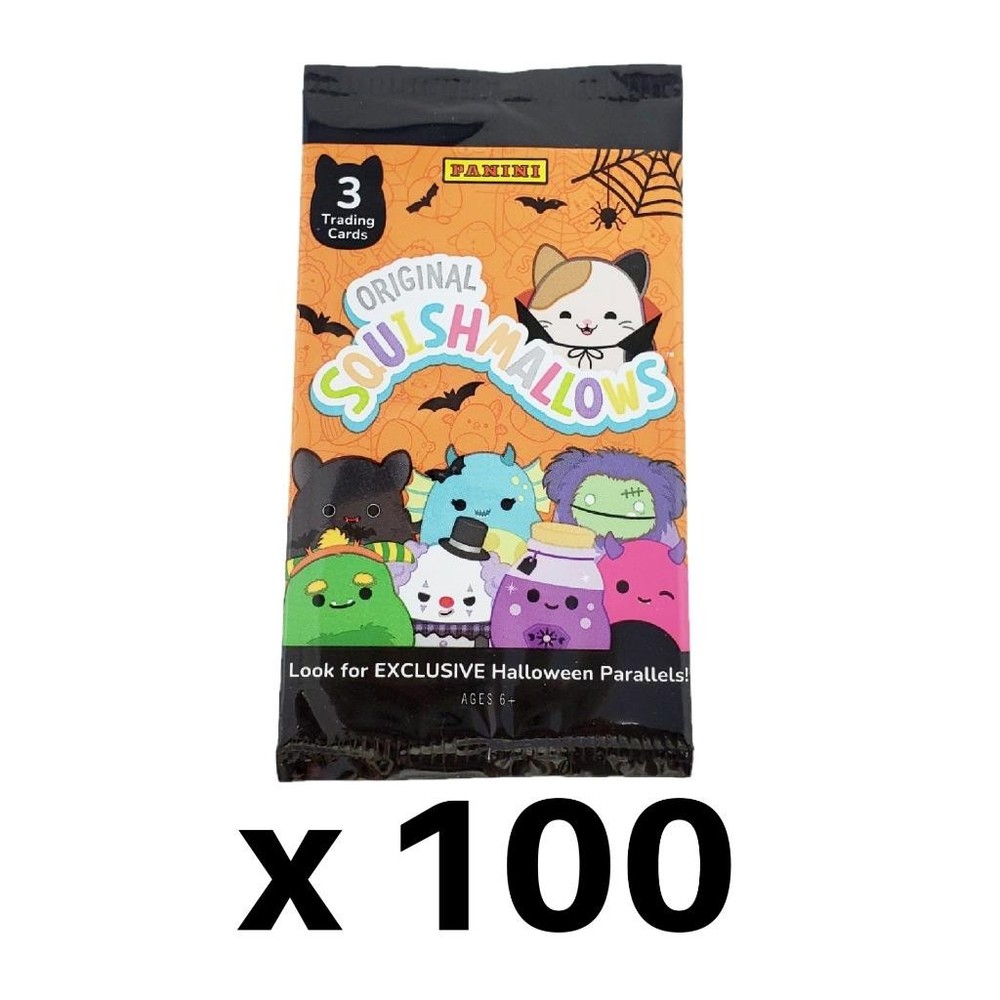 Original SQUISHMALLOWS 2025 Halloween Panini Trading Cards – Lot of 100 Packs