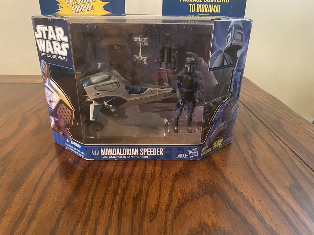 Hasbro Star Wars Clone Wars Mandalorian Speeder with Mandalorian Warrior 3.75