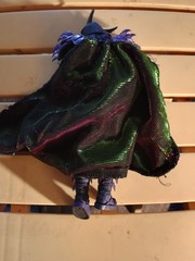 Purple/Black Action Figure Plastic/Fabric Armored Outfit with Cape Included