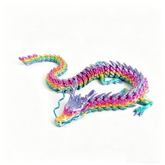 80CM 3D Printed Gem Dragon Crystal Fidget Toy Rotatable Articulated Dragon Gifts