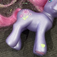 Vintage My Little Pony Petal Blossom Hasbro 2002 G3 Purple With Pink Hair MLP