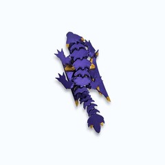Qty 2 Crystal Wolf Dragon Toys 10″ Articulated 3D Fantasy Fidget Desk Pets