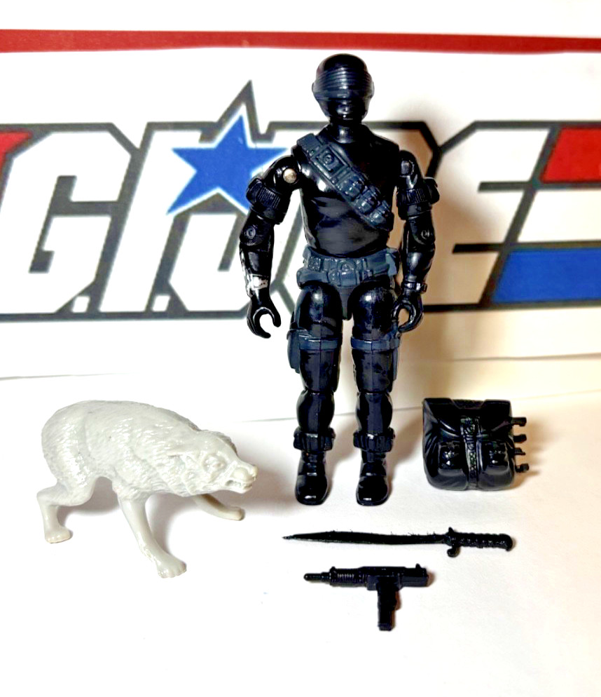 GI Joe Snake Eyes 1985 v2 *100% COMPLETE w/Timber Wolf, Nice!!* Vintage ARAH