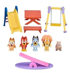 Bluey Deluxe Park Themed Playset 2.5″ Bingo Figurine, Outdoor Adventure 10-Piece
