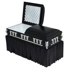 Deluxe Black Casket for WWE & AEW Wrestling Action Figures with Removable Base