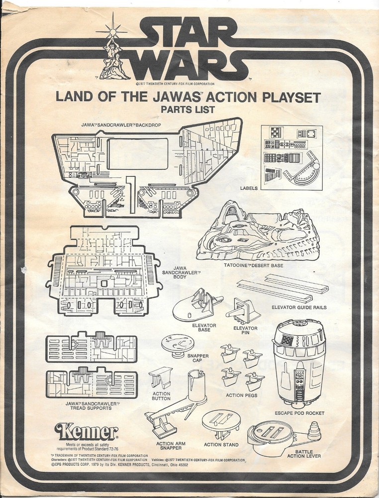 Vintage 1979 Kenner Star Wars Land of the Jawas Playset INSTRUCTIONS Manual Only