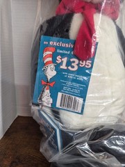 Vintage Macys Cat in the Hat Plush 28 inch 1995 Dr. Seuss Plush W/book NEW!