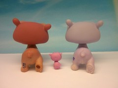 LITTLEST PET SHOP #986 1415 MOM DAD HIPPO & RARE TEENSIE BABY HIPPO FAMILY LOT