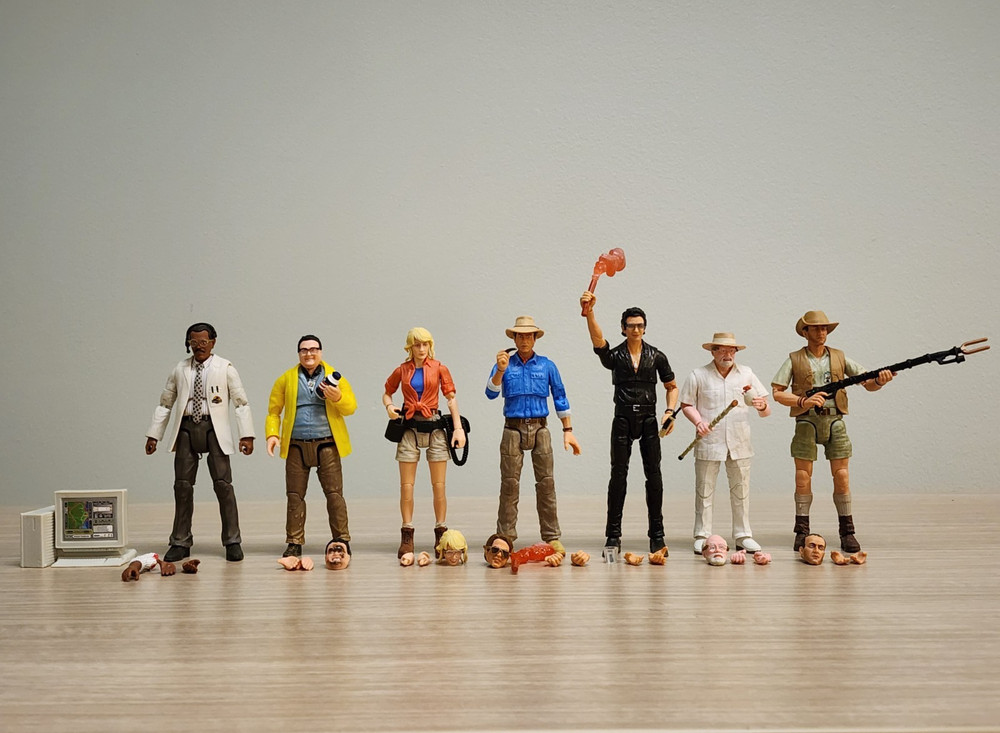 Jurassic Park Amber Collection 1:12 Scale Lot (Complete – No Dinosaurs) I Mattel