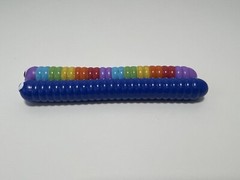 2 Slither io Plastic Bendable Snake Worm 2016 Figures Bonkers rainbow & blue