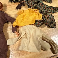 Vintage 1964 Hasbro GI Joe Figure 12″ Adventure Team Flock Red Hair Clothing Lot