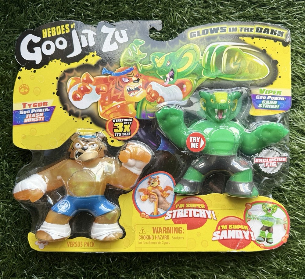 Heroes of Goo Jit Zu: Tygor Vs Viper (2 Pack) Glow in the Dark NEW🔥 HOLY GRAIL