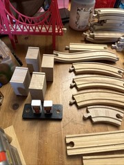 Thomas & Friends Wooden Railway Train Buildings Track And Trains Huge Lot