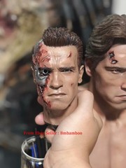 Customized The Terminator 1/3 Battle Damage Head Carving Model Collection Toys