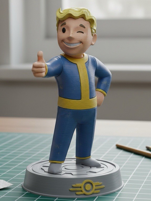 Vault Boy – Fallout Series Statue – *Unpainted* Display Action Figure