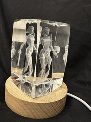SUPIA Valorant 3D Laser Cut crystal Glass Viper & LED Light Up Pedestal 3”