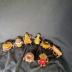 Lot Of 8 Food Fighters 1988 Mattel Action Figures – Read and See Photos