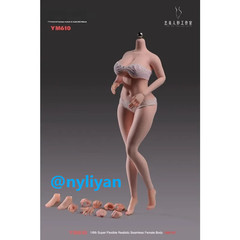 YM610B 1/6 Female Pale Large Bust Flexible Plump Girl Body Details 12”Figure