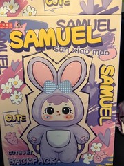 Samuel San Xiao Mao Little Purple Rabbit Plush Backpack Sealed Bag Box Card