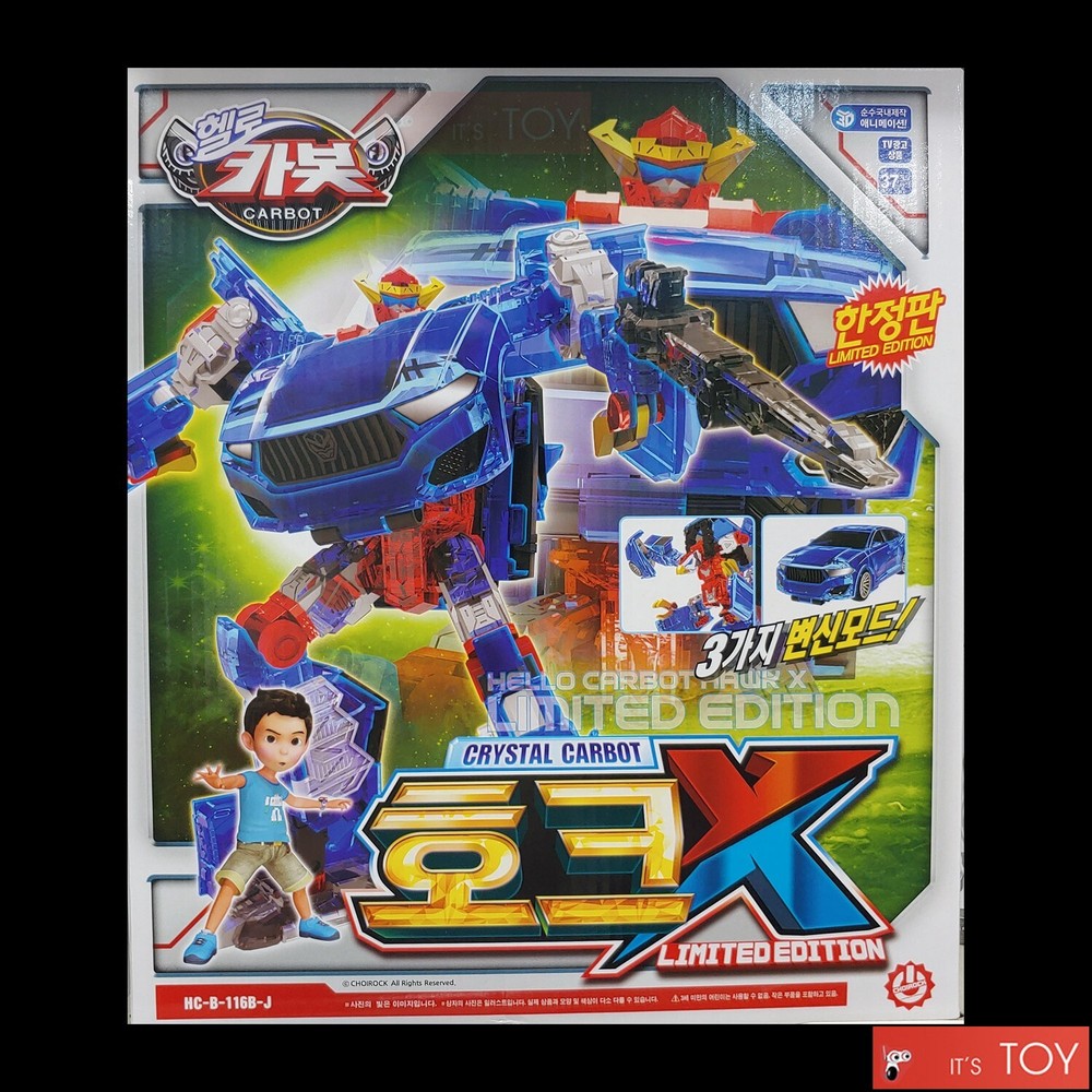 Hello Carbot Crystal HAWK X Limited Edition Transforming Robot Figure Car Toy