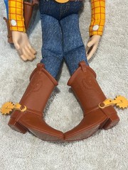 Pixar Disney Toy Story Thinkway 15″ Woody Doll & Hat + Woody Figure (Works)