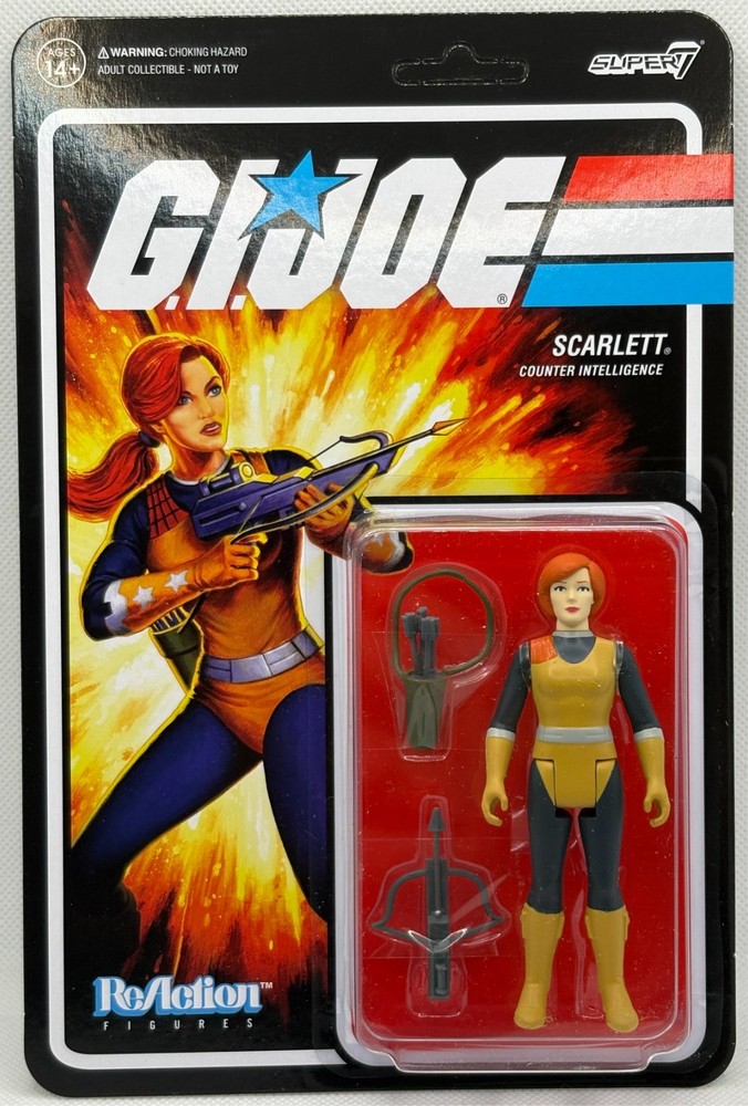 *NEW* Super7 ReAction G.I. Joe SCARLETT 3.75″ Action Figure (L3)