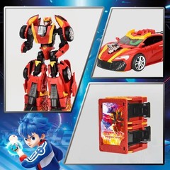 Metal CardBot Red Blitz Transforming Robot & Sports Car S-RedBlitz Figure Toy