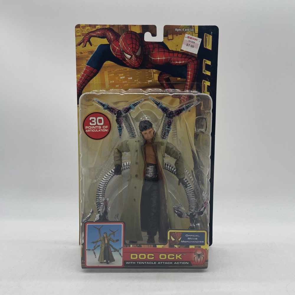 NEW Marvel Doc Ock Spider-Man 2 Movie Figure Tentacle Attack Action Toy Biz #3