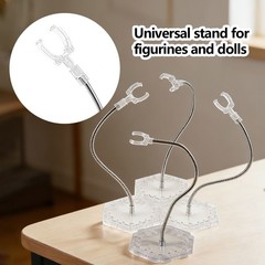 4 Pack Clear Action Figure Stand Action Display Holder Metal Support Arm