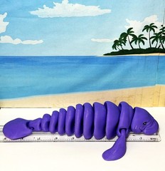 3D Printed Manatee, 9″ Full Articulated Manatee with Stand, Stress Relief Toy