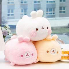 9.84″ Molang Lying Heart Rice Cake Soft fluffy Plush Korean Official 25cm Kawaii
