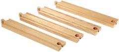 Universal Compatibility Wooden Train Set – 4 Long Tracks for Ages 3 and Up