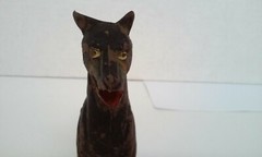 Vintage Doberman Pinscher 4 3/4″ Tall Rubber Dog Figure Hong Kong 1970’s