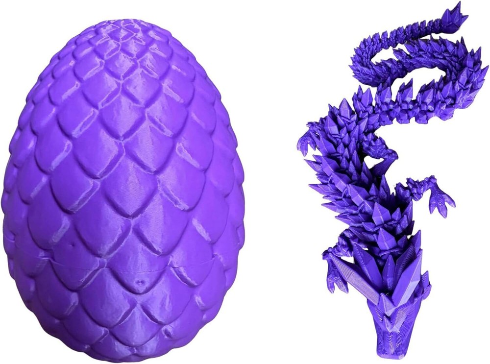 3D Printed Dragon Full Articulated Crystal Dragon With Egg Home Office Decor Toy