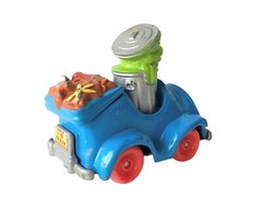 Vintage 1987 Playskool Sesame Street OSCAR THE GROUCH Die Cast Car 3” Blue Trash