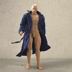 PB-LTC-NVB: 1/12 Navy Blue Wired Trench Coat for 6″ action figure (No Figure)