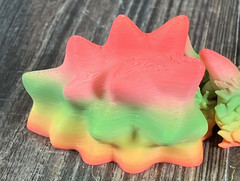 Horned Dragon 3d printed Articulated 19in Melon Pink, Green, Orange Multicolor