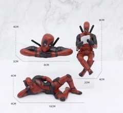 3 Pcs Superhero Deadpool Mini Figure Car Dashboard Decorations Toys US Seller