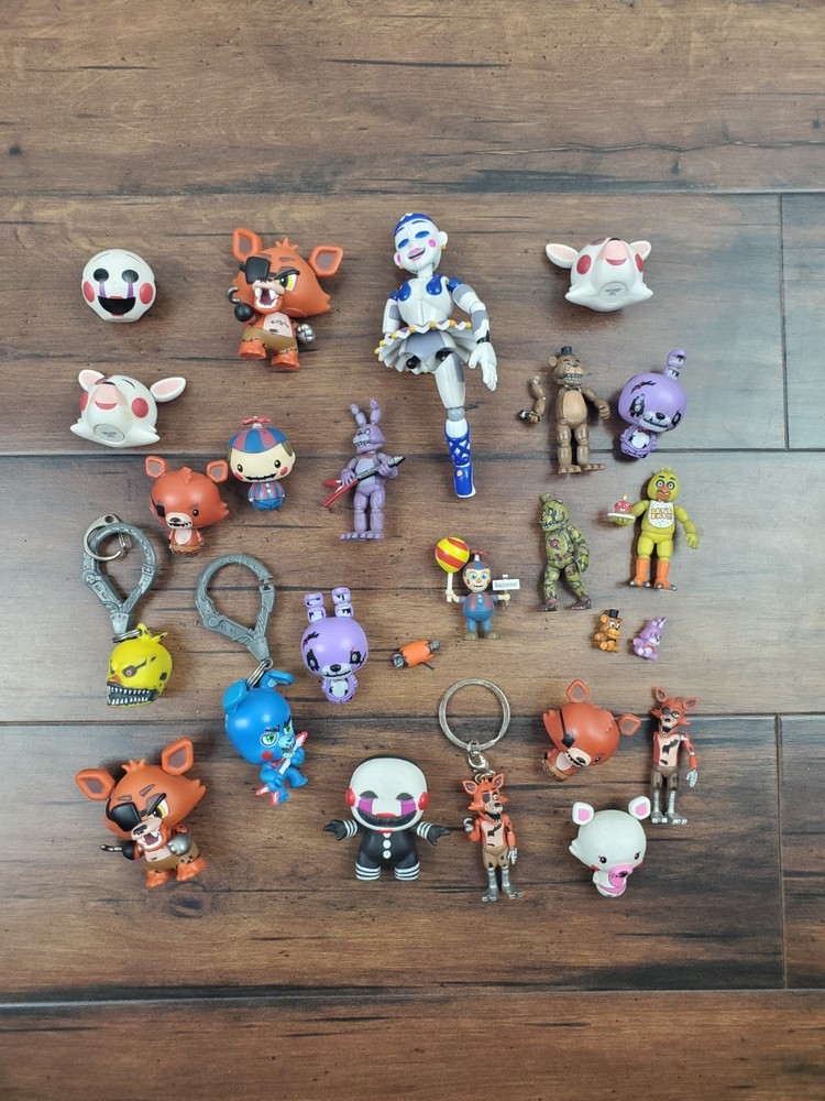FNAF Five Nights At Freddy’s Figure Keychain Toy Lot Parts Guitar As is