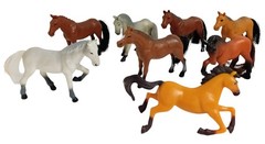 Lot of 12 Play Toy Horse Figurines Vintage & Modern Approx. 3 in + Saddle