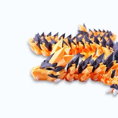 Lot 4 Articulated Spiked Dragon Toys 16″ 3D Printed Long Dragon Fidget Desk Pets