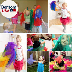 Dance Scarves Music Scarves for Children Movement and Juggling 12Pcs