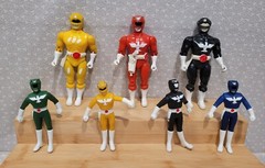 Vintage Super Robotic Rangers Lookalike Yellow Black Red Green Action Figure Lot