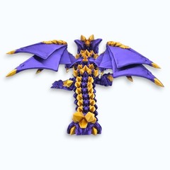 Qty 2 Crystal Wolf Dragon Toys 10″ Articulated 3D Fantasy Fidget Desk Pets